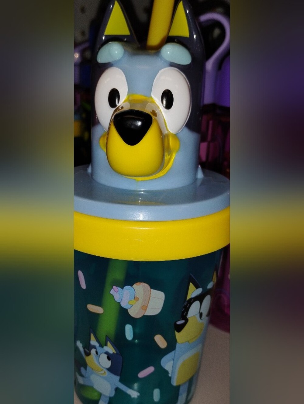 Bluey Light Blue Character Straw Cup